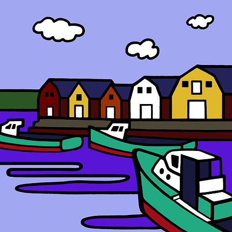 New London Popart Landscape Print