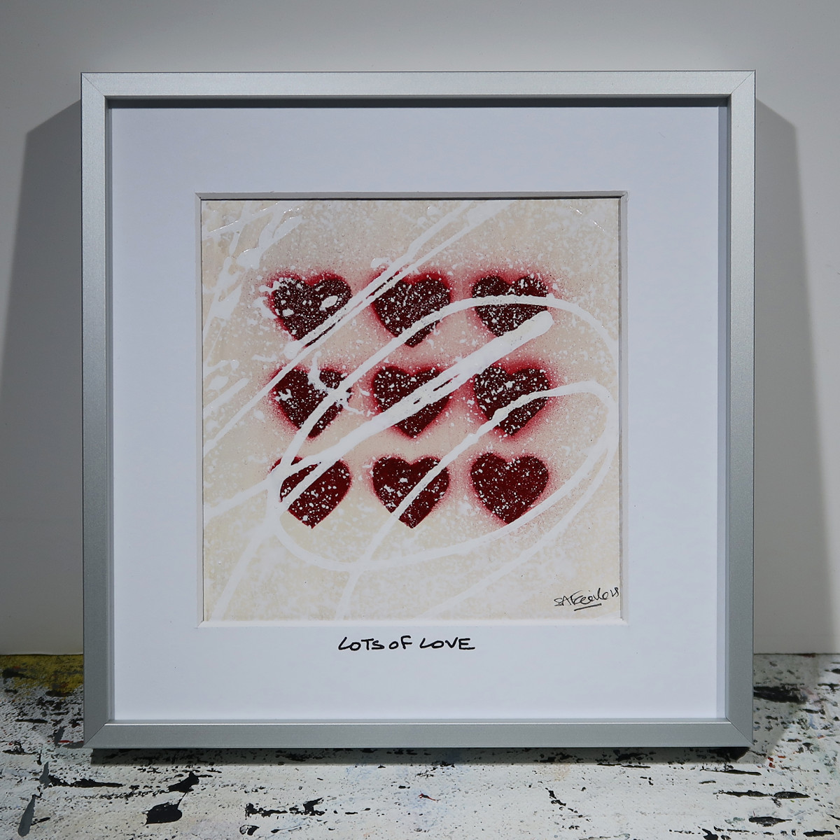 affordable framed love heart painting