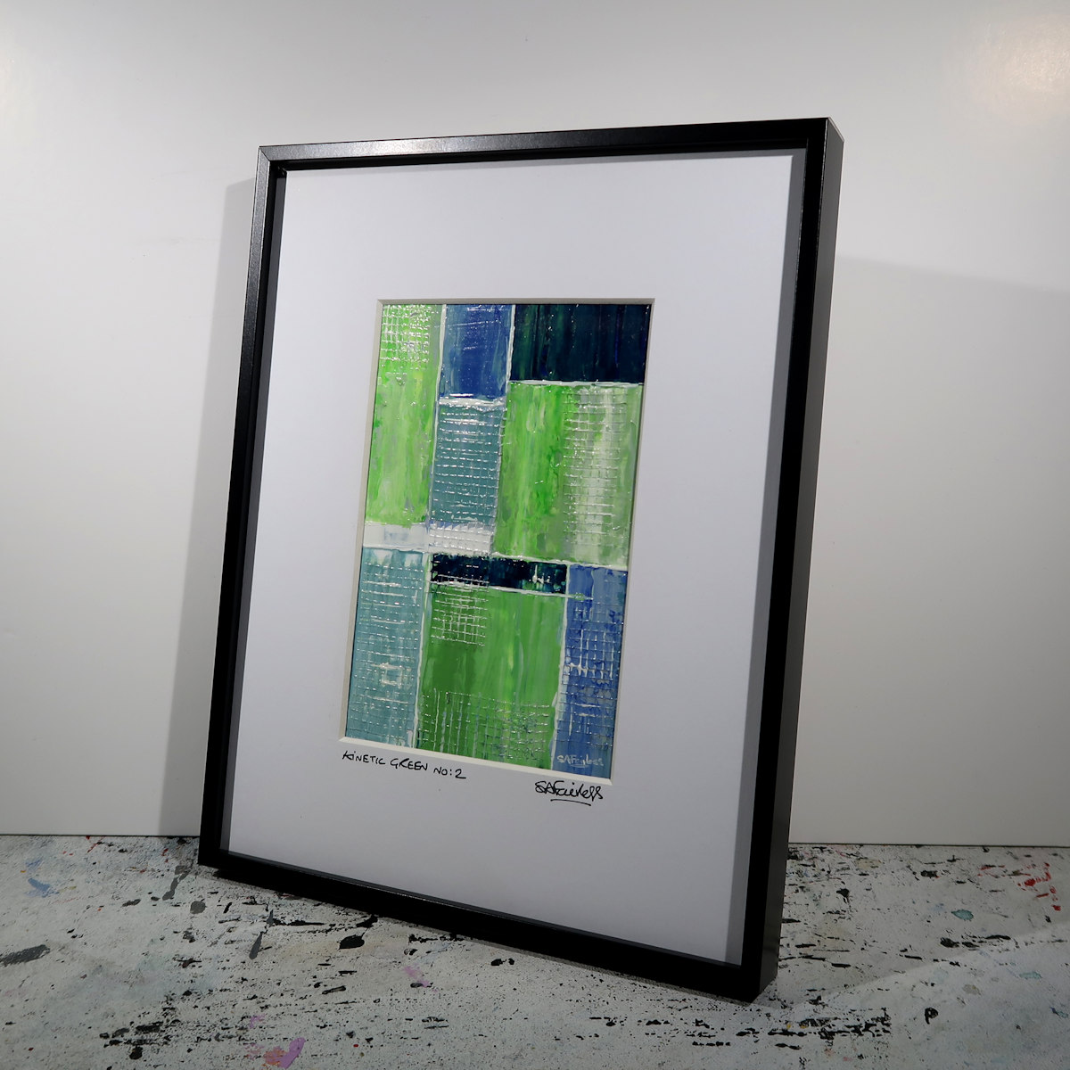 framed abstract painting