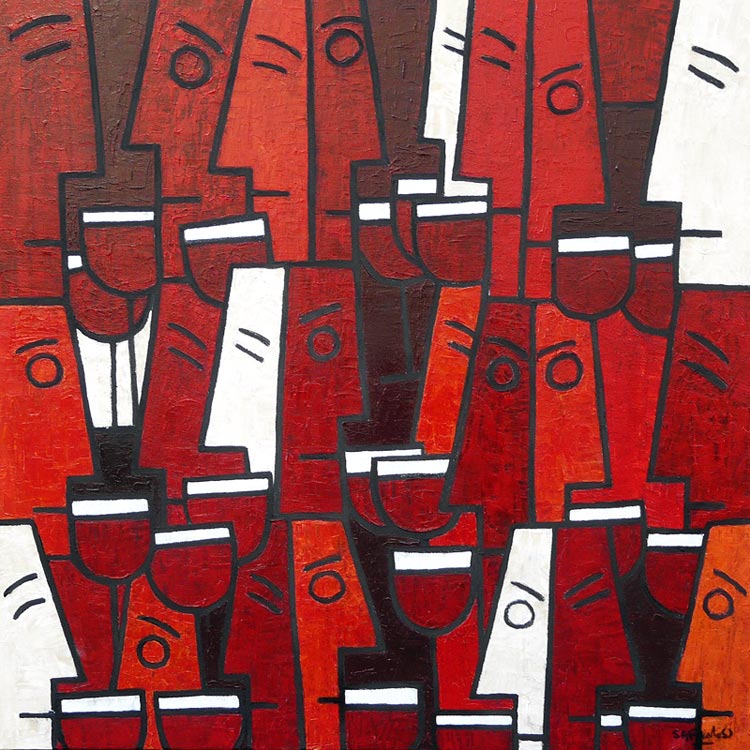 abstract wine paintings