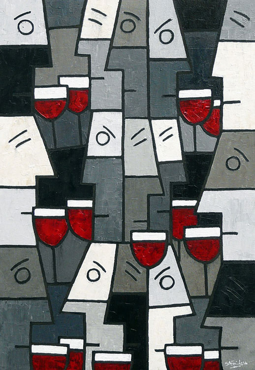 abstract wine paintings