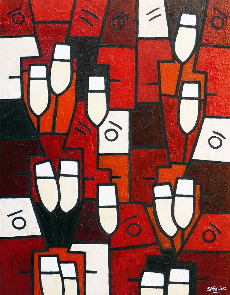 abstract wine painting