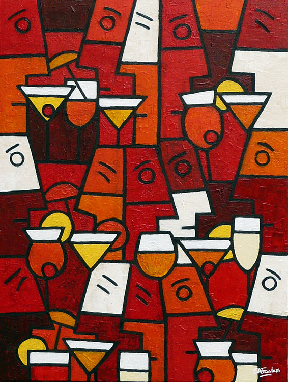 abstract wine painting