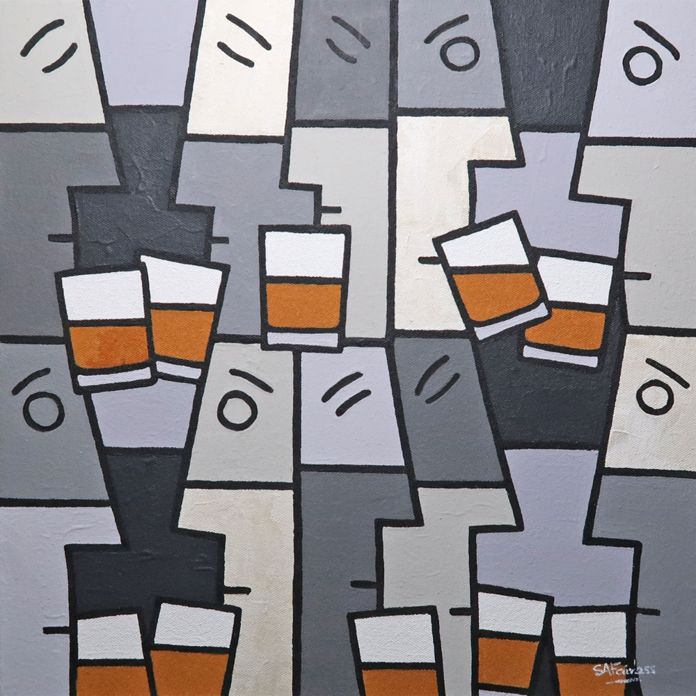 abstract whiskey painting