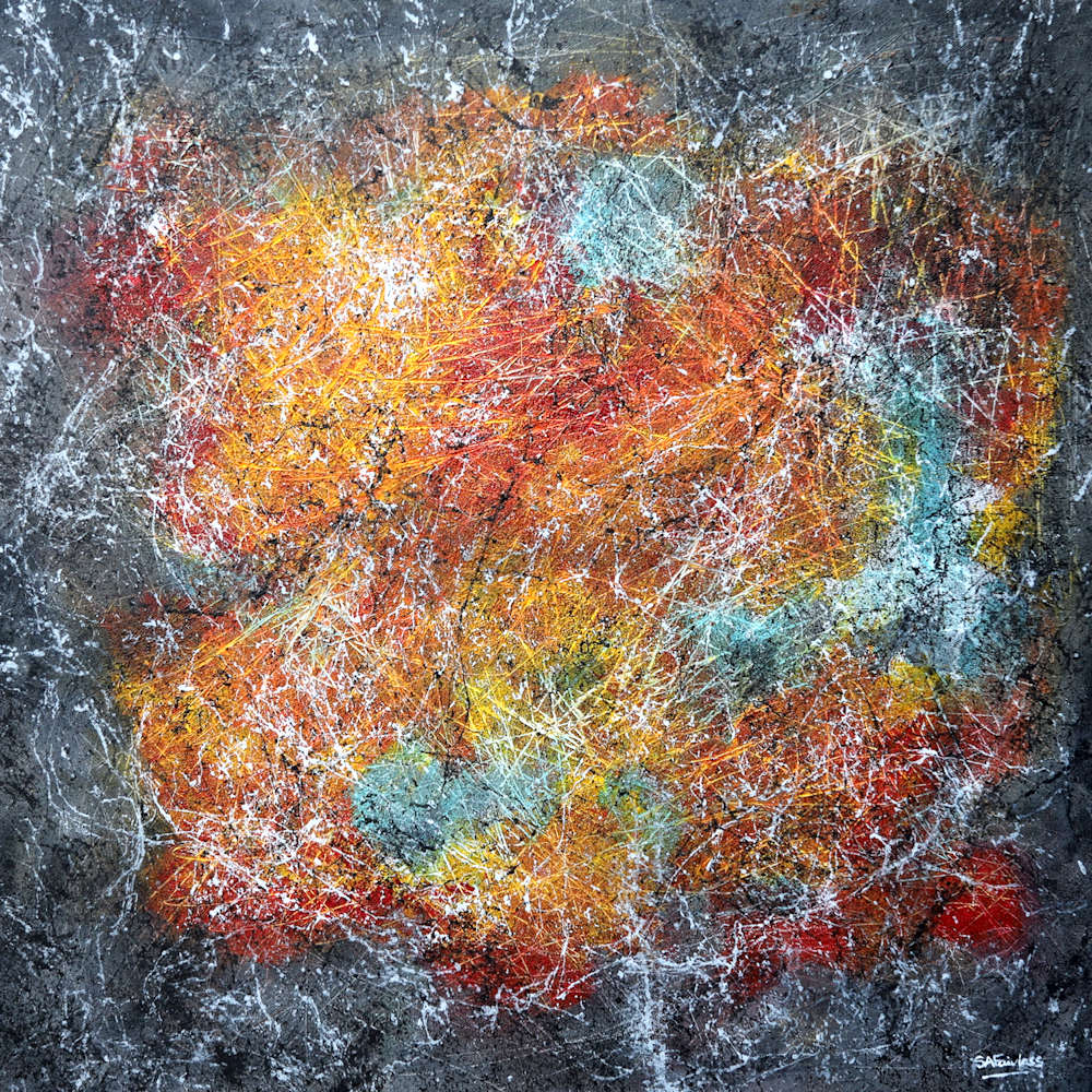 image of abstract painting of stars in the universe