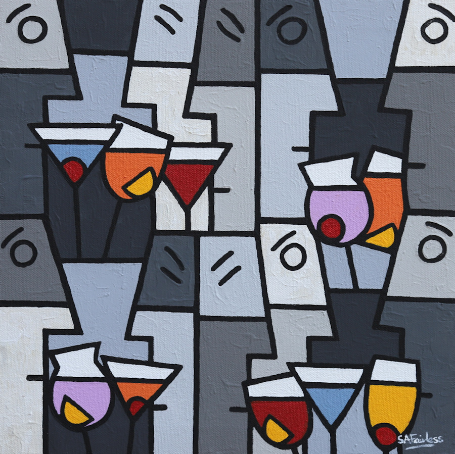 abstract cocktail painting