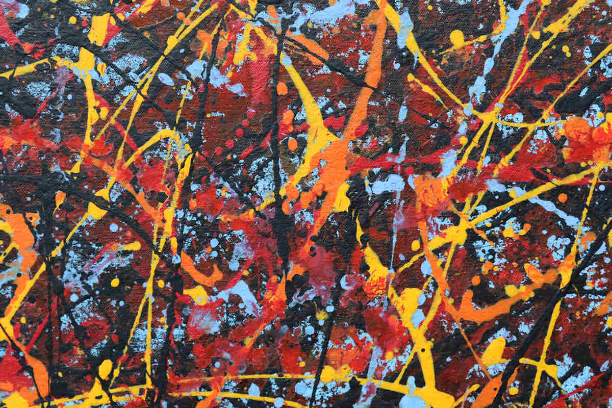 Midnight Composition No:2 - bright colourful abstract painting in 