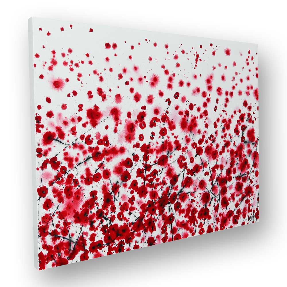 large floral poppy painting