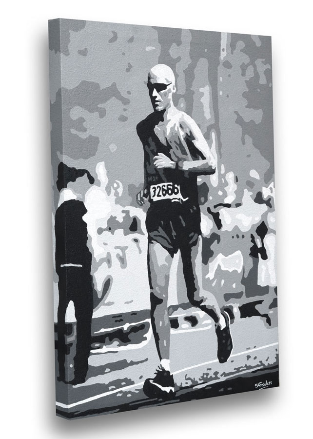 Marathon runner painting