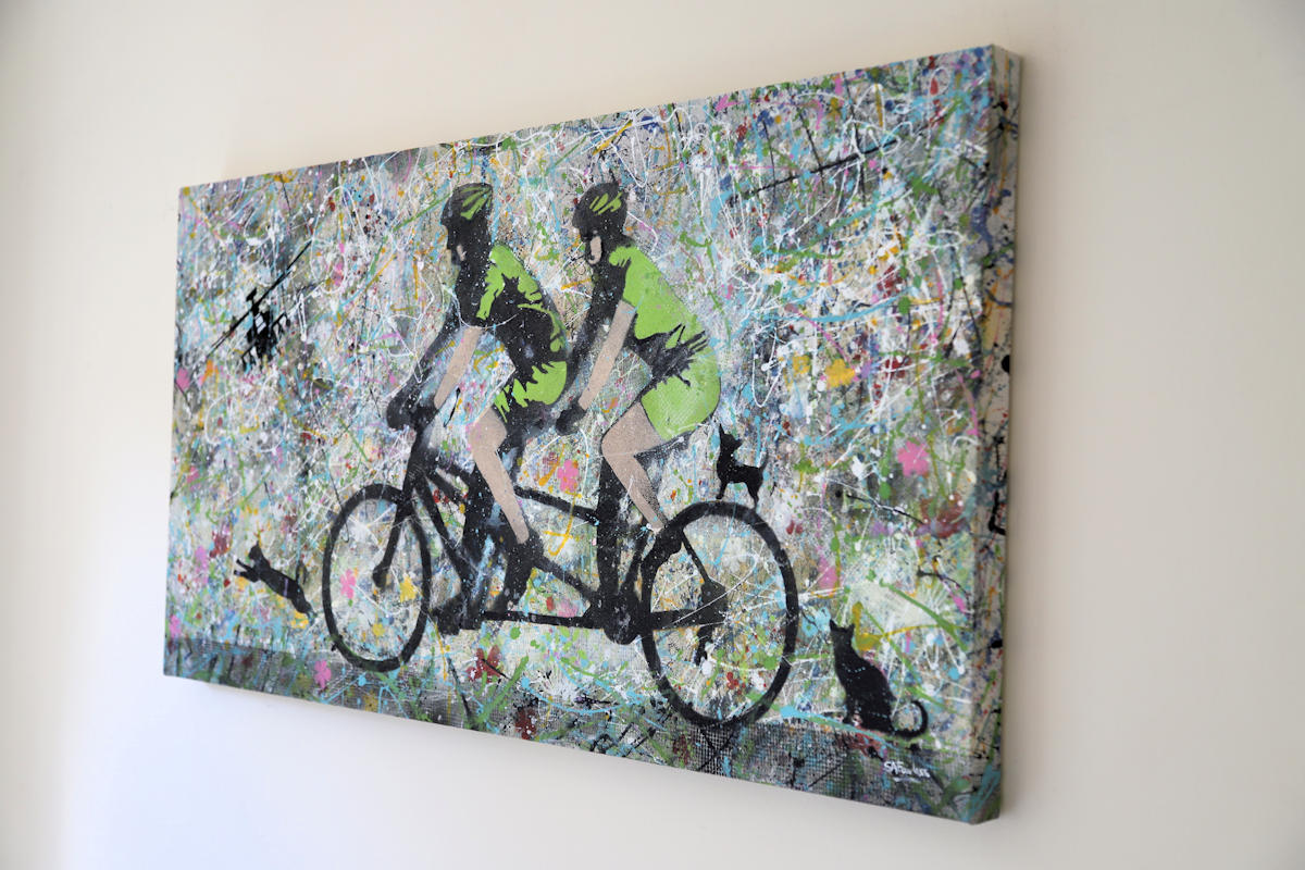 tandem bike painting