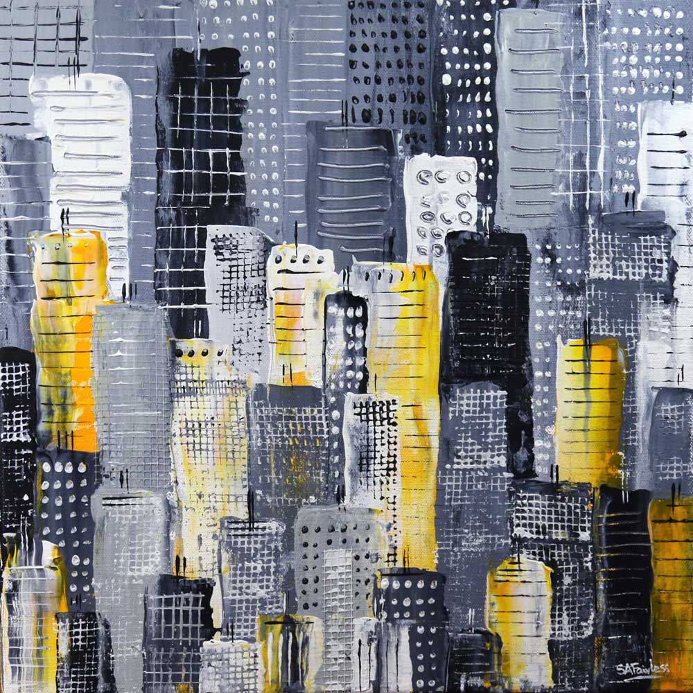 abstract cityscape painting