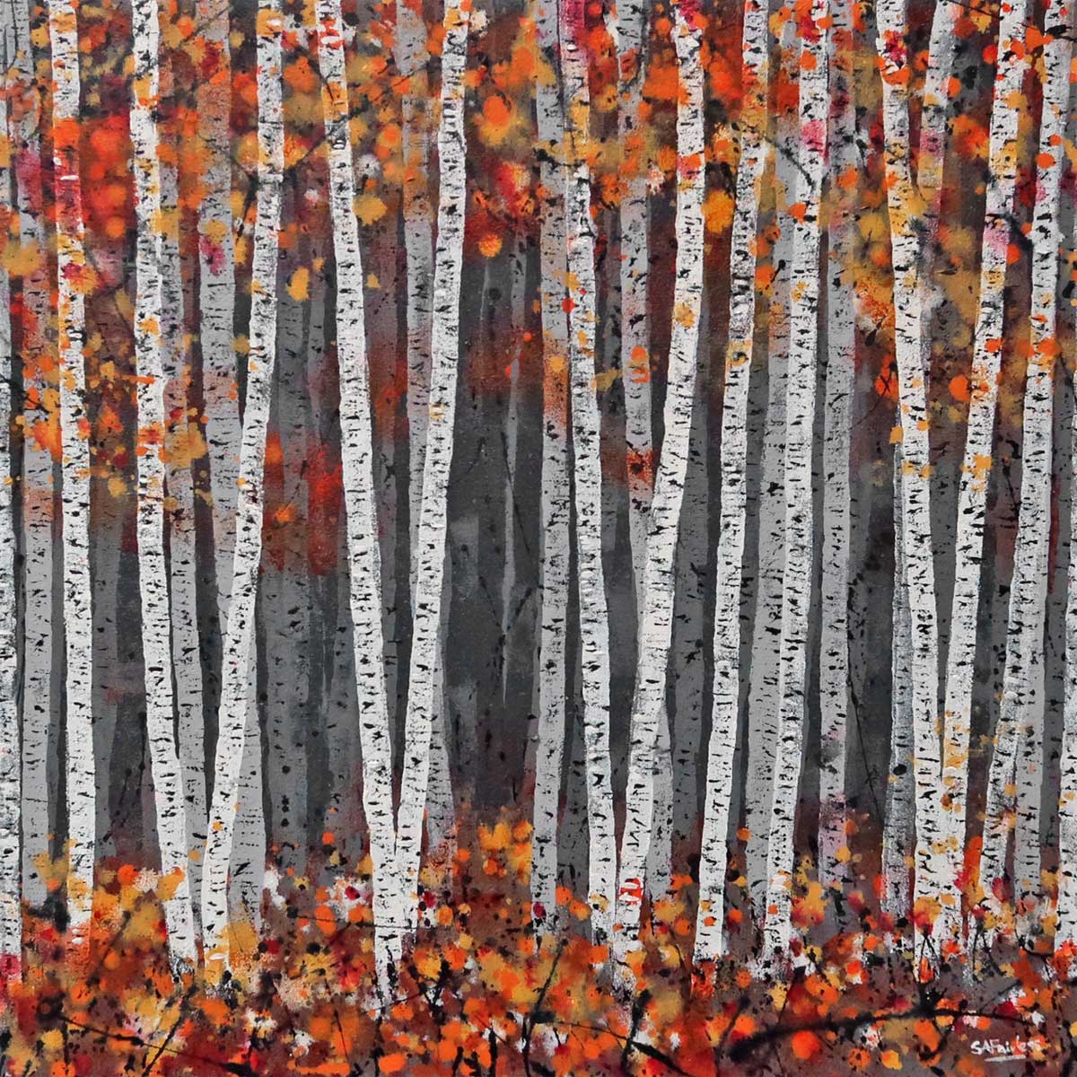 autumn trees painting
