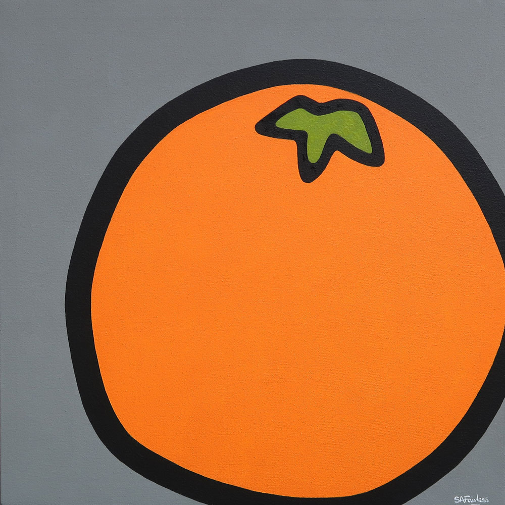 pop art painting of orange