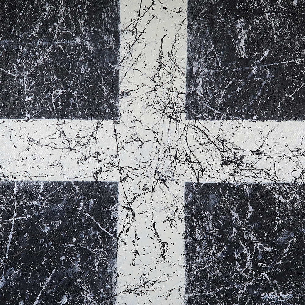Abstract Cornish Flag painting