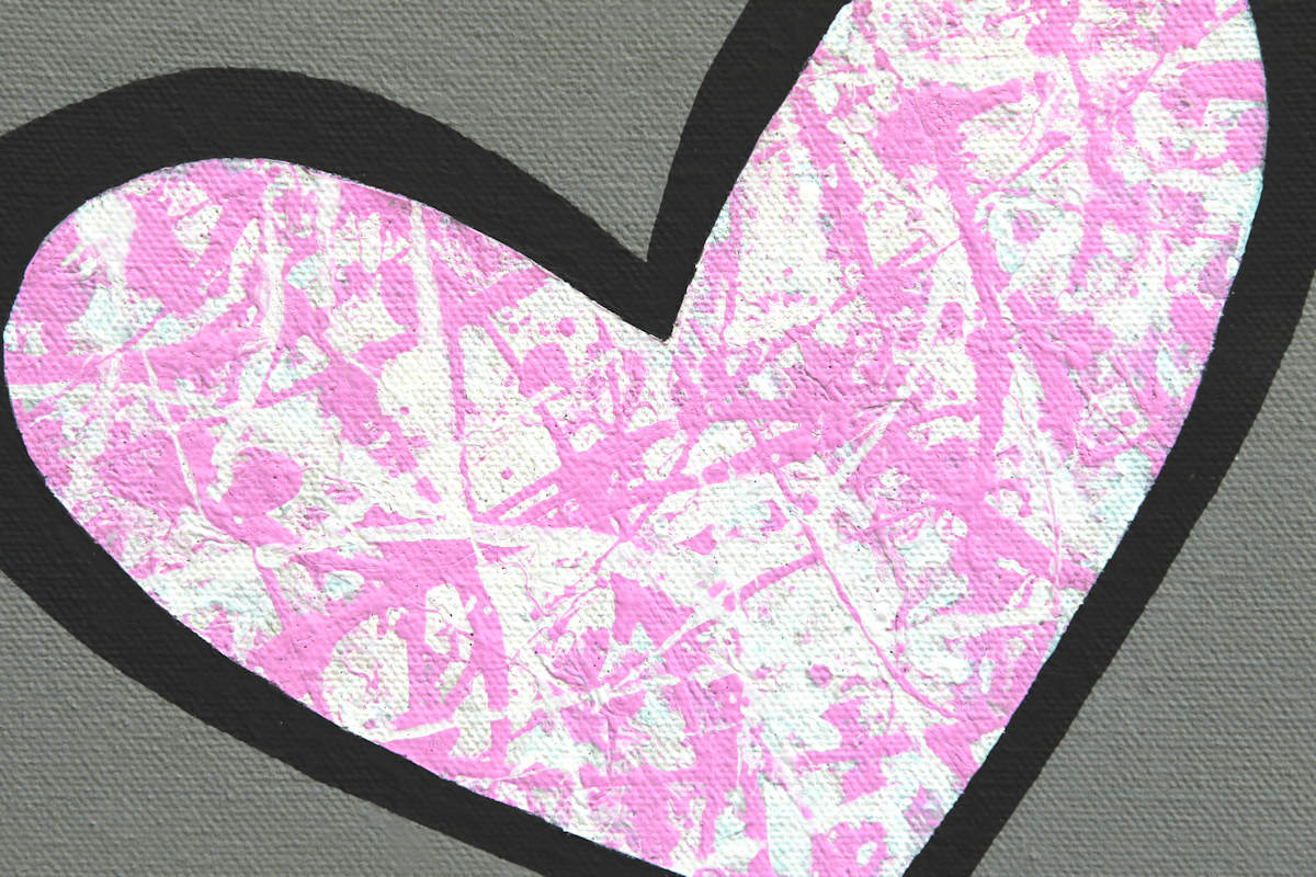 Abstract heart pop art painting