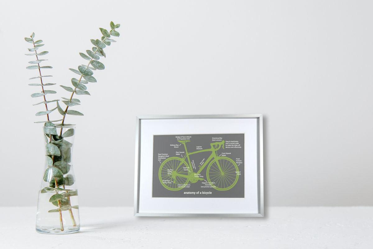 framed cycling print