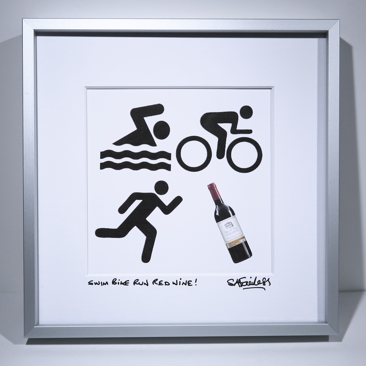 framed cycling print