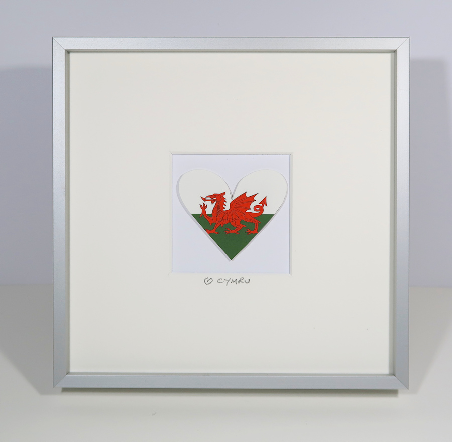 framed Welsh flag print