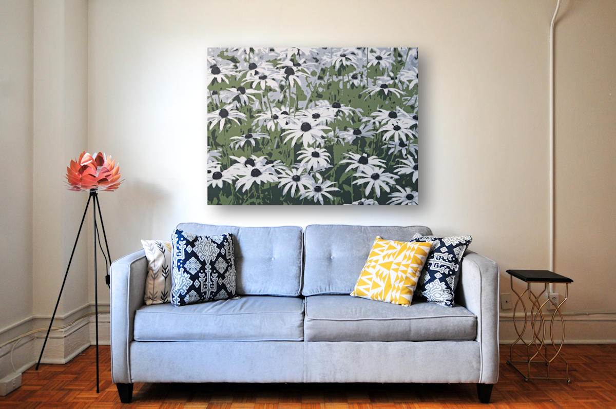 large floral art painting