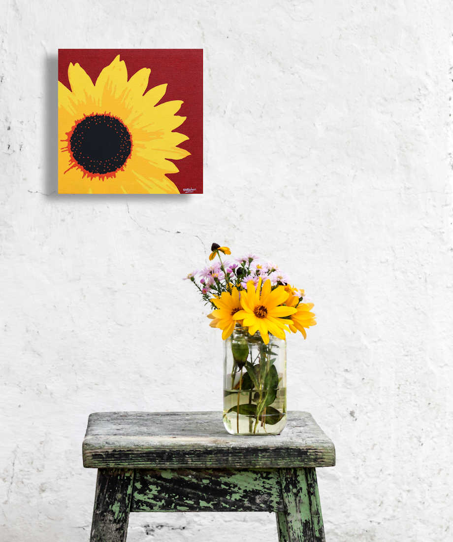 Floral sunflower painting