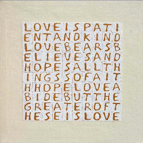 text word art love painting